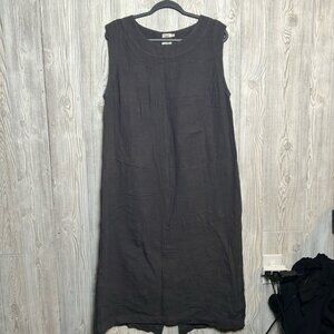 Faherty Womens Dream Costa Organic Cotton Sleeveless Midi Dress Charcoal XL